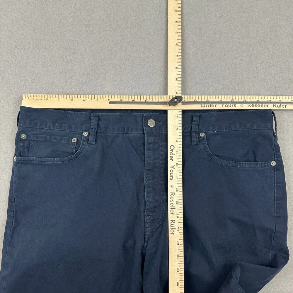 Polo Ralph Lauren Jeans Men 40 Blue Solid Varick Slim Straight Daek Wash Denim